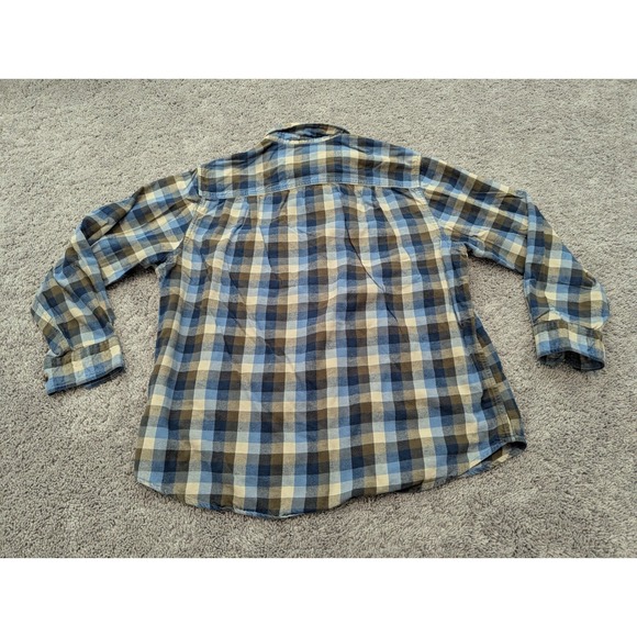 Outdoor Life Button Up Shirt‎ Mens Extra Large Plaid Flannel Long Sleeve Blue - Picture 7 of 8